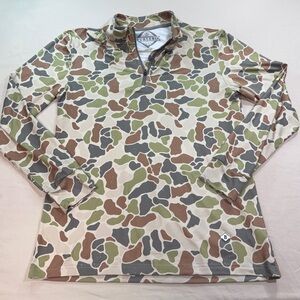 Burlebo Quarter Zip Pullover Shirt Mens S Camouflage Lightweight Outdoor Hunt